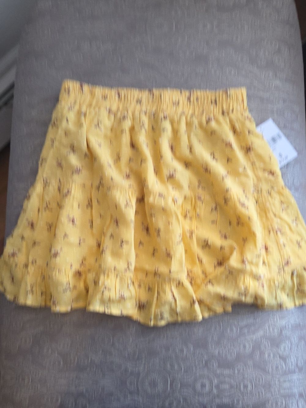 Forever 21 Yellow Floral Ruffle Mini Skirt